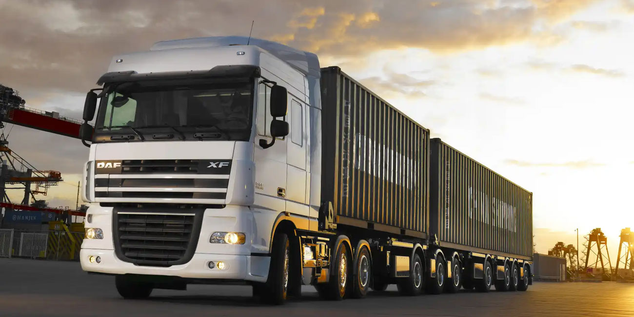 Road freight transport truck